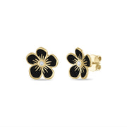 Small Florette Studs in Black