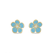 Small Florette Studs in Blue