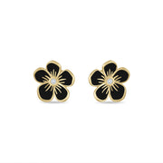 Small Florette Studs in Black