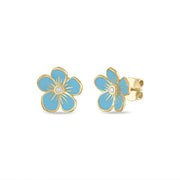 Small Florette Studs in Forget-Me-Not Blue