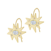 Gold Midi KAPOW! Earrings: Diamond