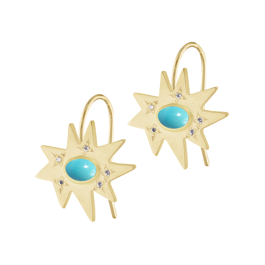 Gold Midi KAPOW! Earrings: Turquoise