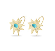 Gold Midi KAPOW! Earrings: Turquoise