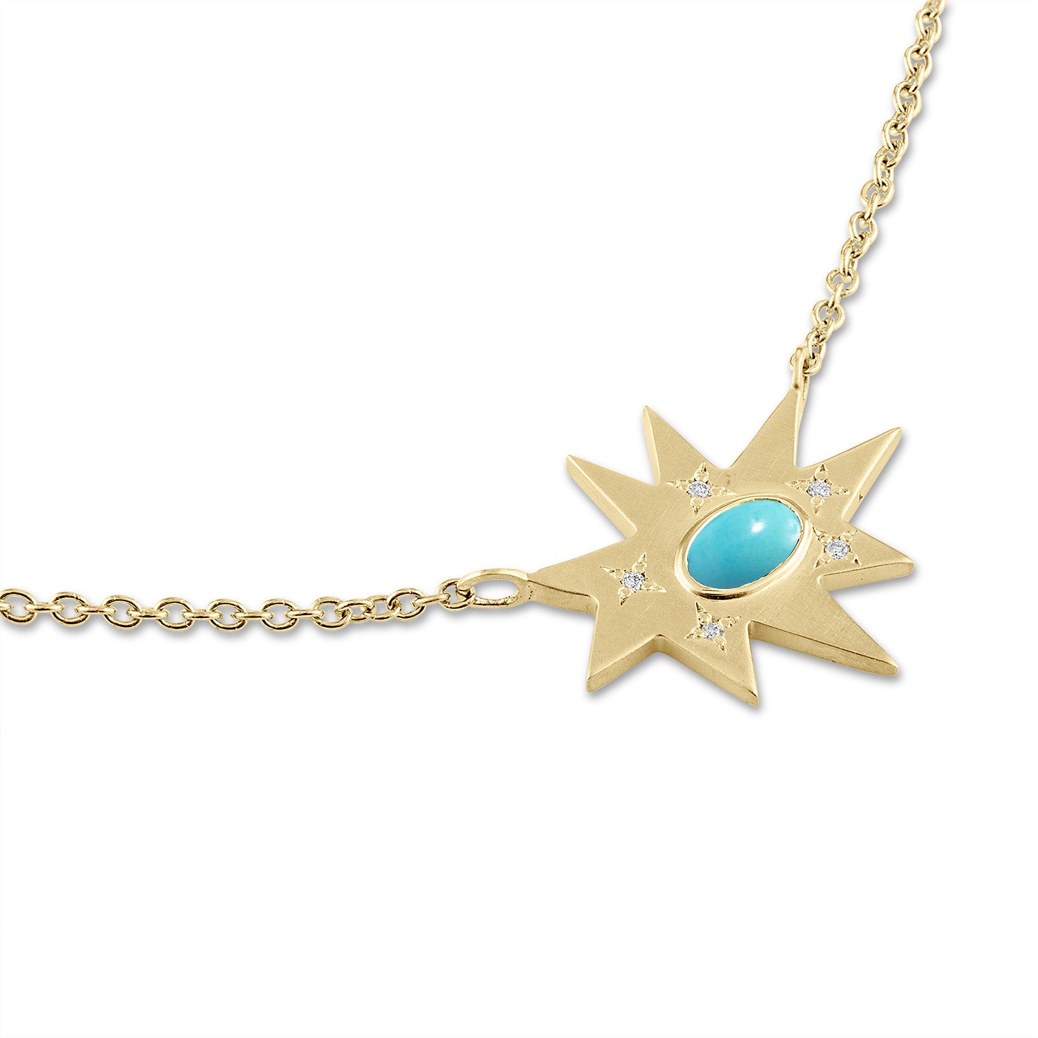 Gold Midi KAPOW! Necklace: Turquoise