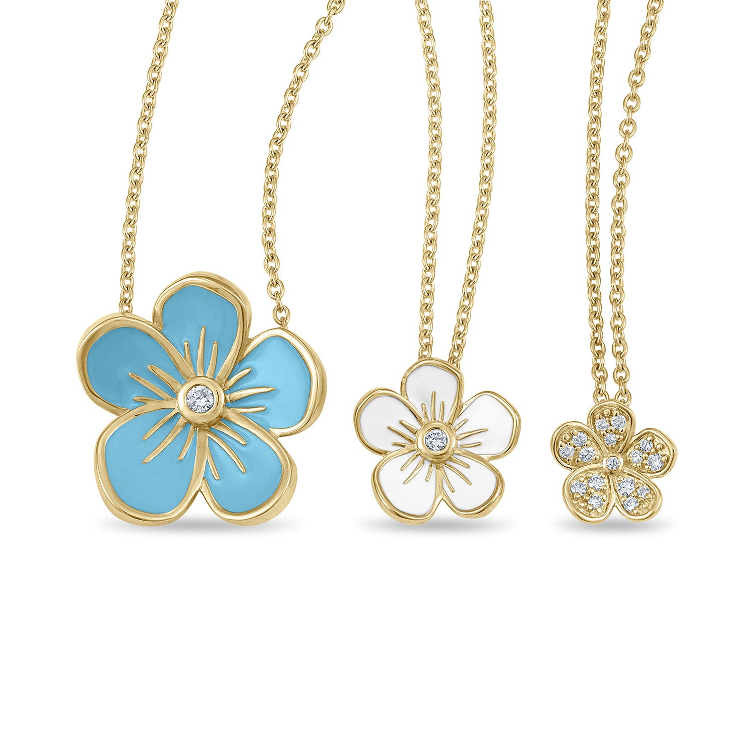 Floral Enamel Necklaces