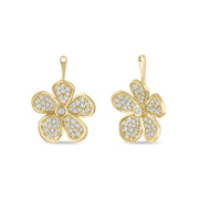 Convertible Double Florette Earrings in Pavé Diamonds
