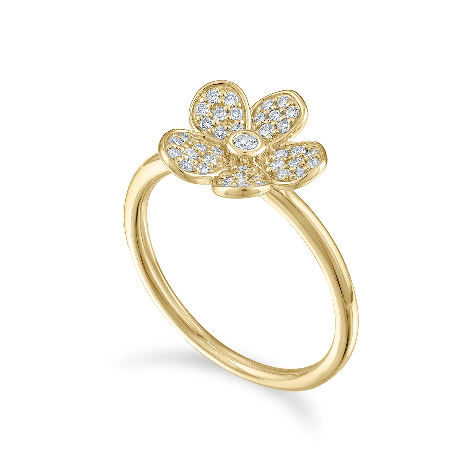 Medium Florette Ring in Pavé Diamonds