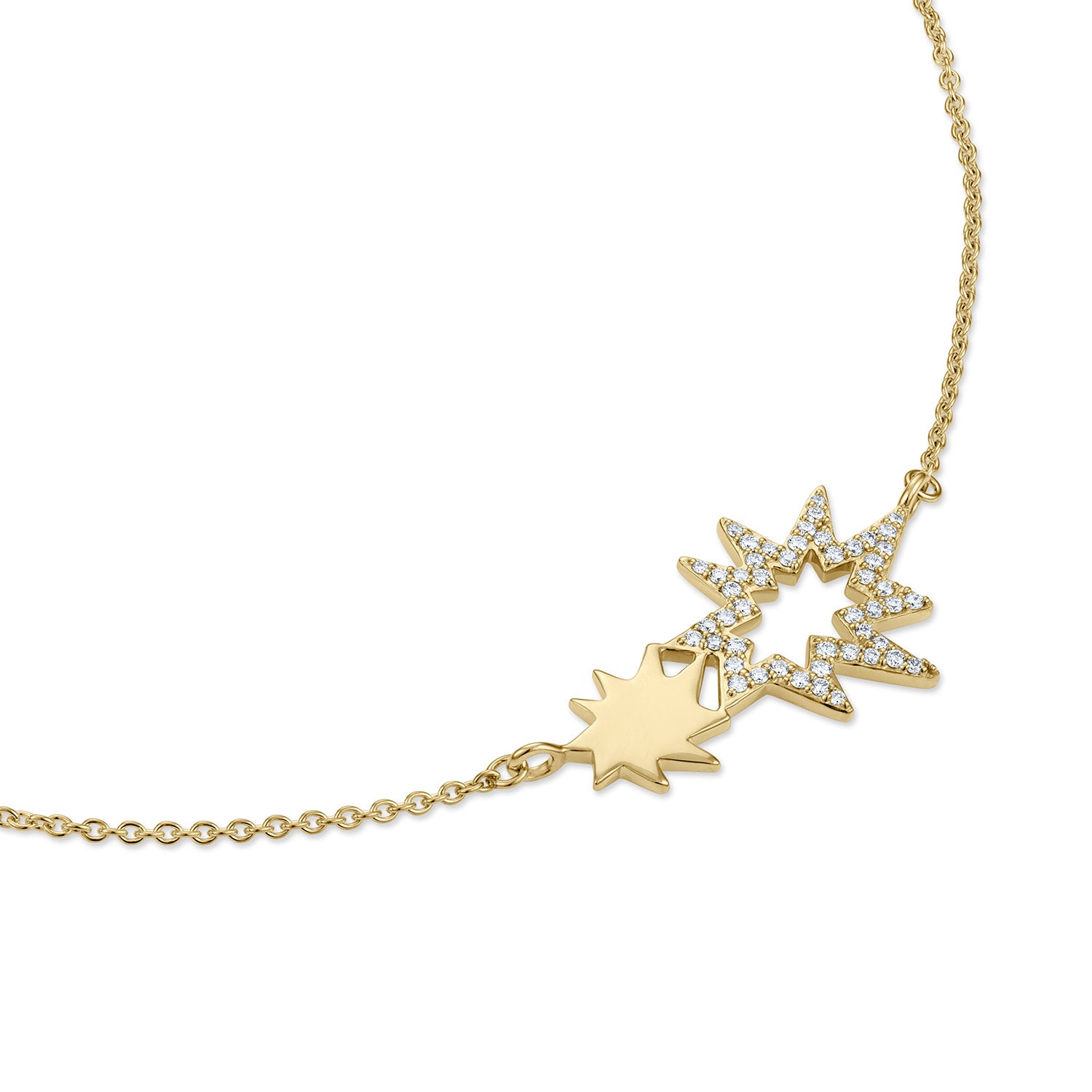 Gold and Diamond Double Midi/Mini Nova KAPOW! Necklace
