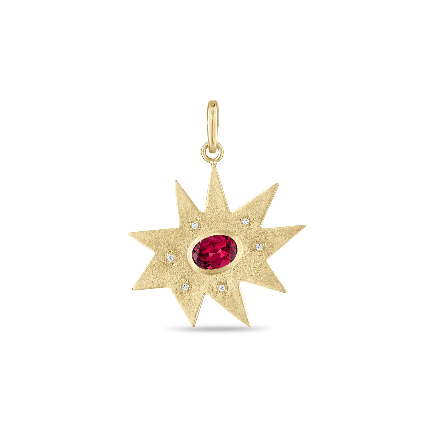 Gold Maxi KAPOW! with Charm with Garnet