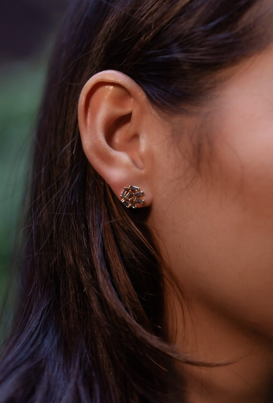 Medium Jubilation Studs: Blue Topaz