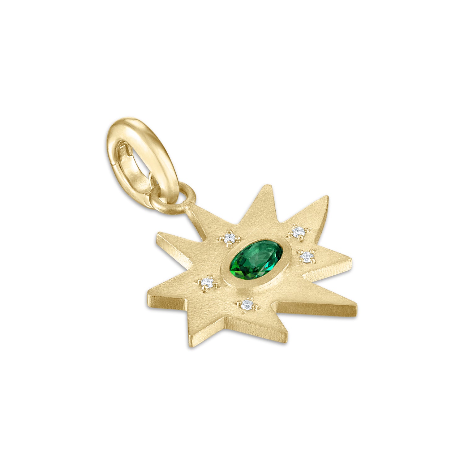 Gold Midi KAPOW! Charm with Green Tourmaline