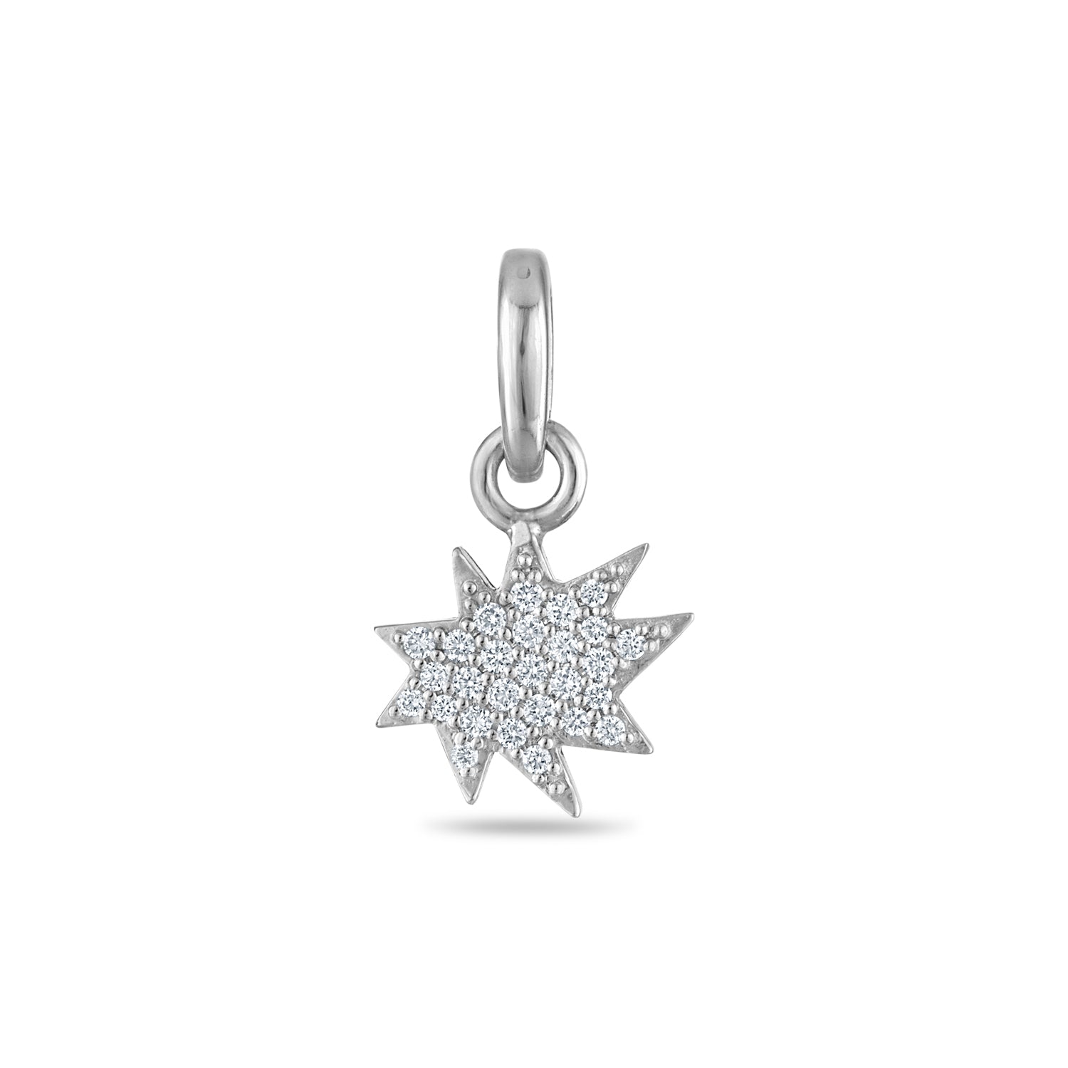 Silver Mini KAPOW! Pavé Diamond Charm