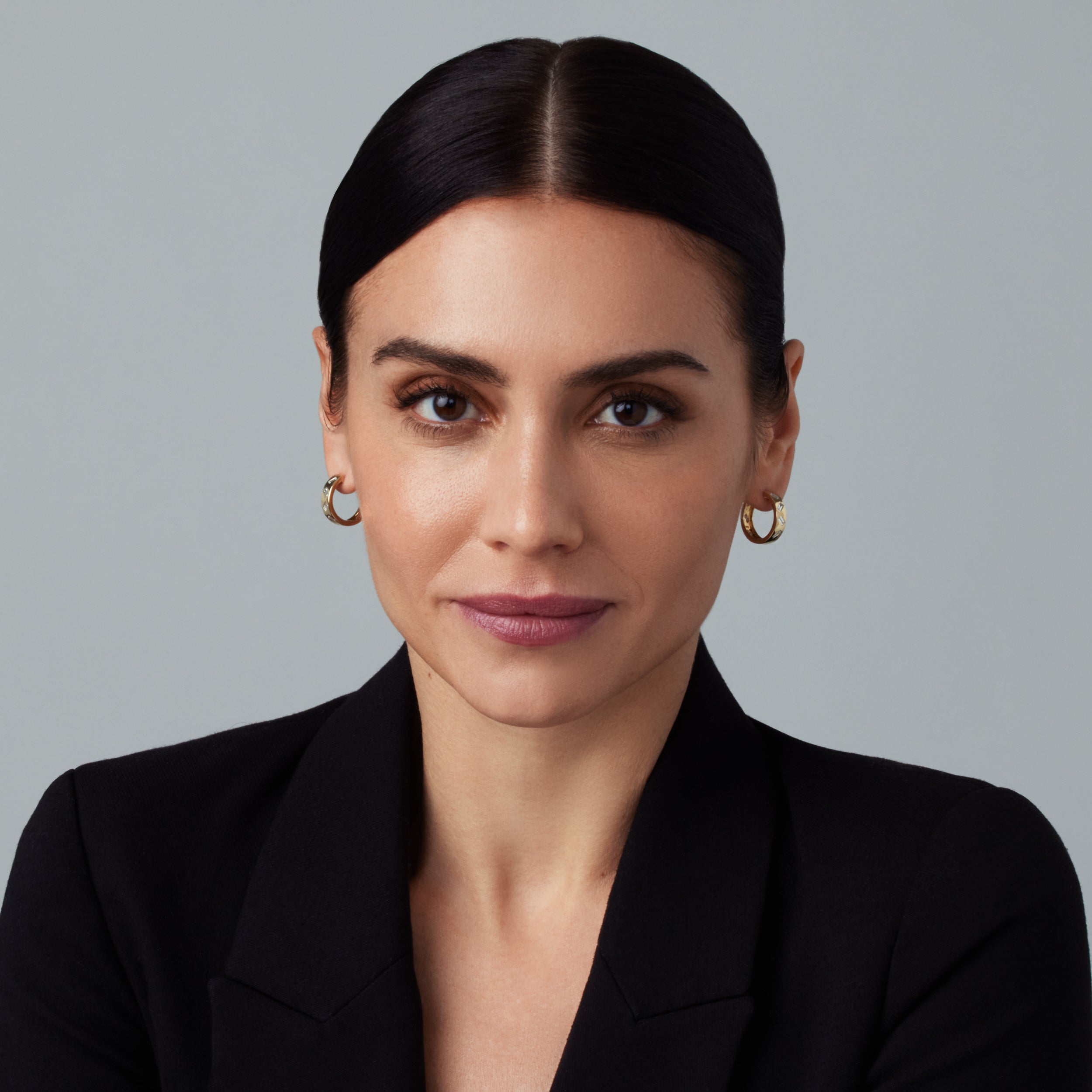 Essentials Medium Scattered Diamond Hoops