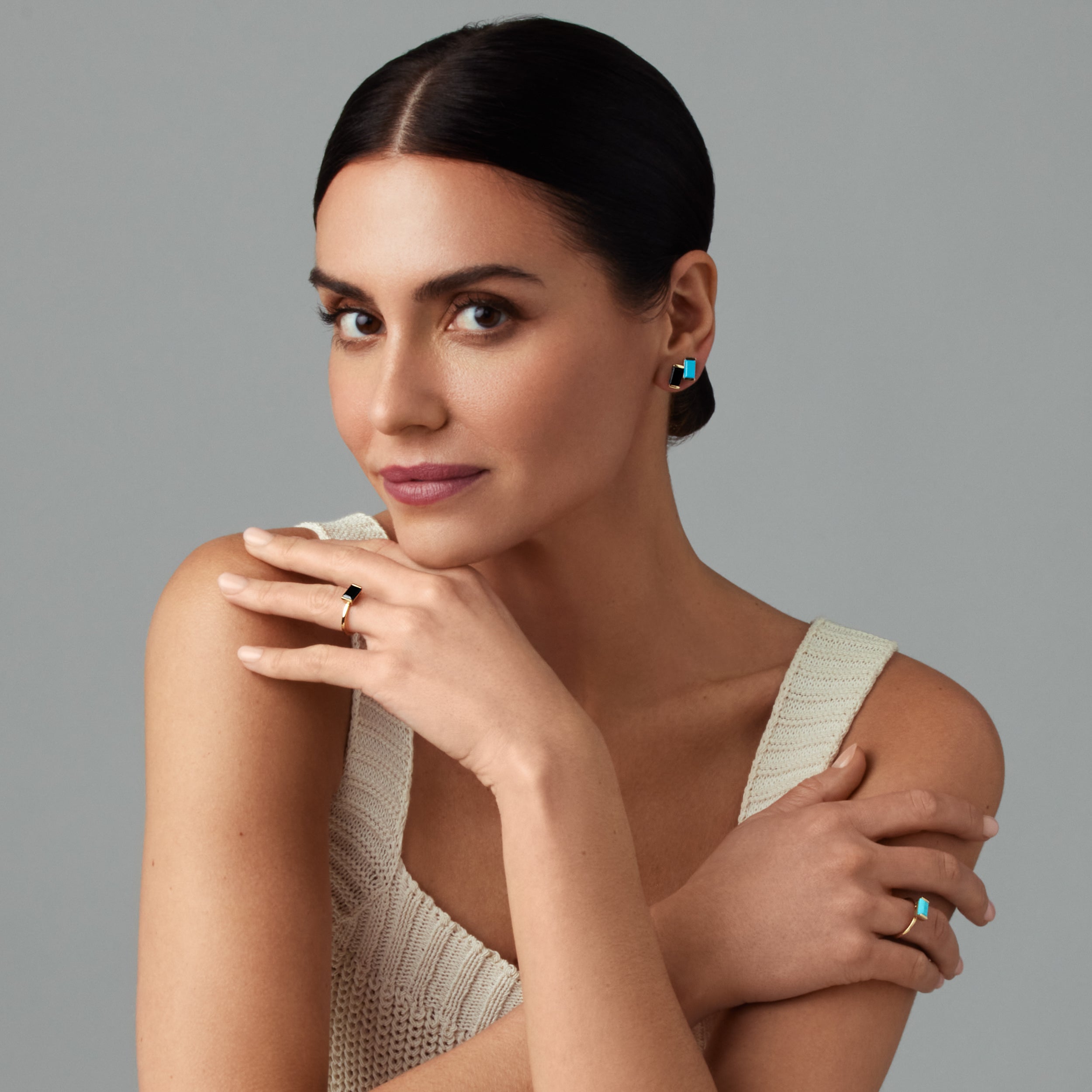 Turquoise Bonbon Stud Earrings