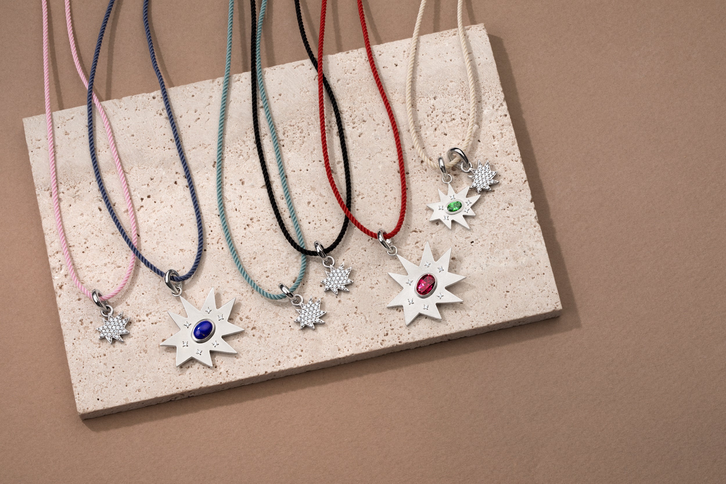 Short Turquoise Silk Cord Necklace with Silver Clasp