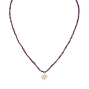 Ruby Beaded Necklace with Pavé Diamond Mini KAPOW!