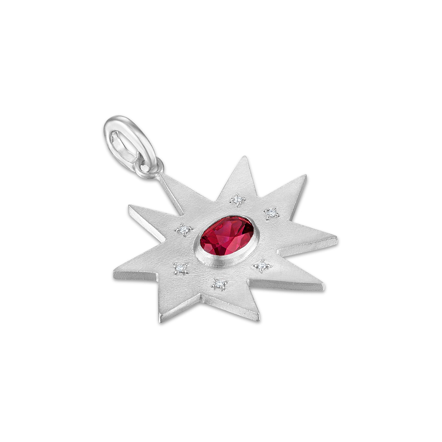 Silver Maxi KAPOW! Charm with Garnet