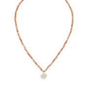 Oregon Sunstone Beaded Necklace with Pavé Diamond Mini KAPOW!