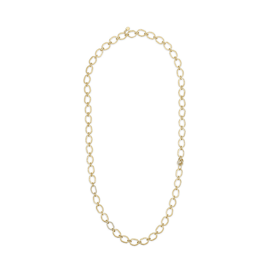 Teatro Long Gold Necklace with Pavé Diamond Elements