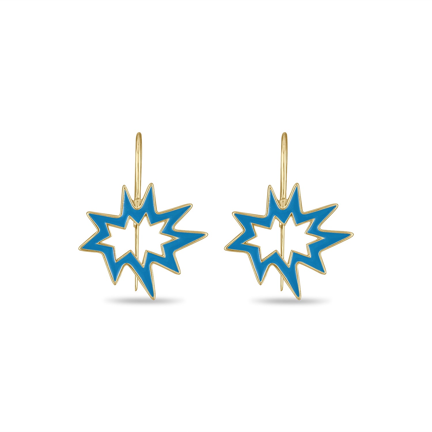 Gold Midi Nova KAPOW! Enamel Earrings