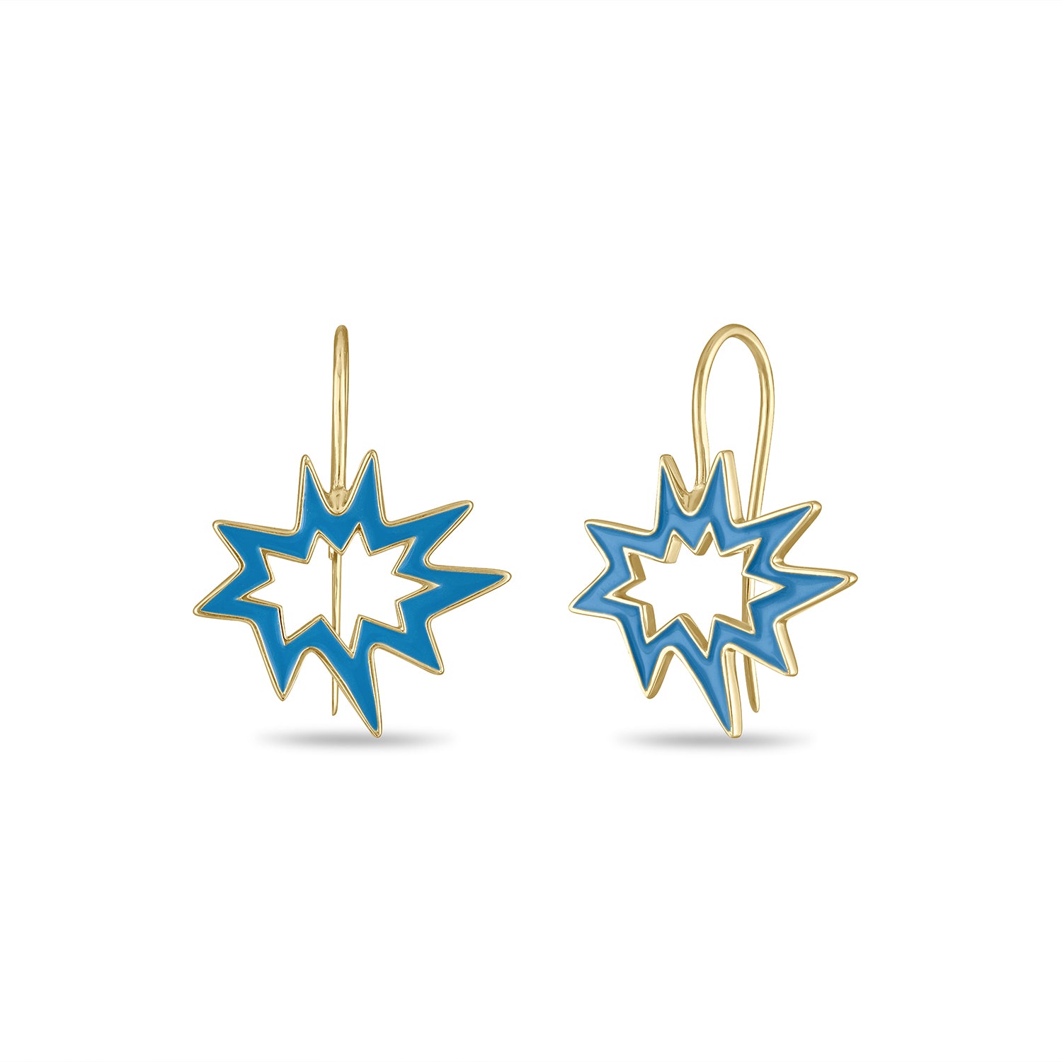 Gold Midi Nova KAPOW! Enamel Earrings