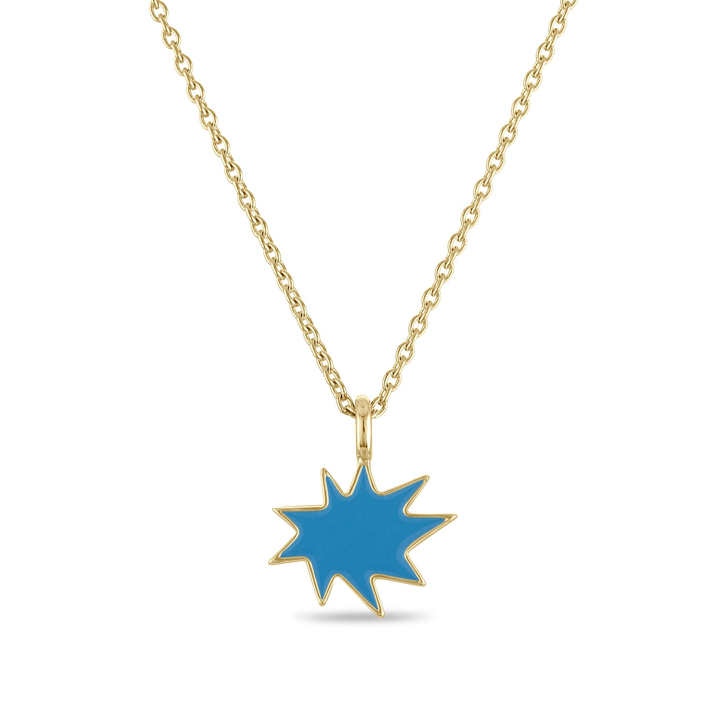 Gold Mini KAPOW! Enamel Necklace