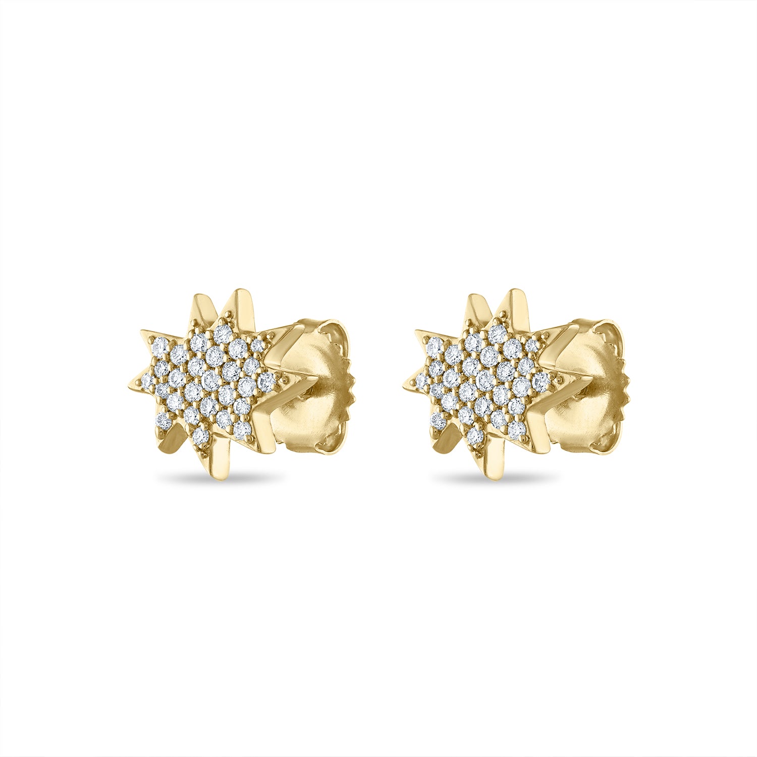Gold Five Star Mini Stella/KAPOW! Convertible Earrings: All Pavé Diamonds