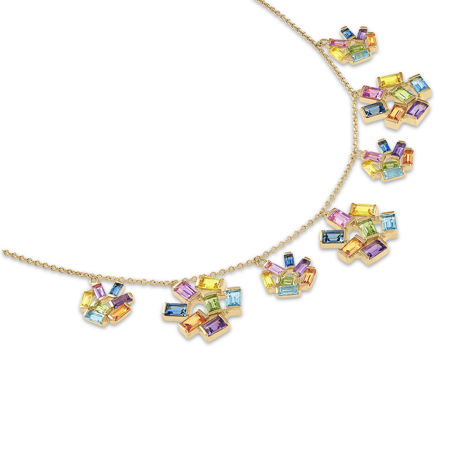 Jubilation Statement Necklace with Rainbow Gemstones