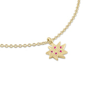 Gold Mini Stella/KAPOW! Necklace with Rubies