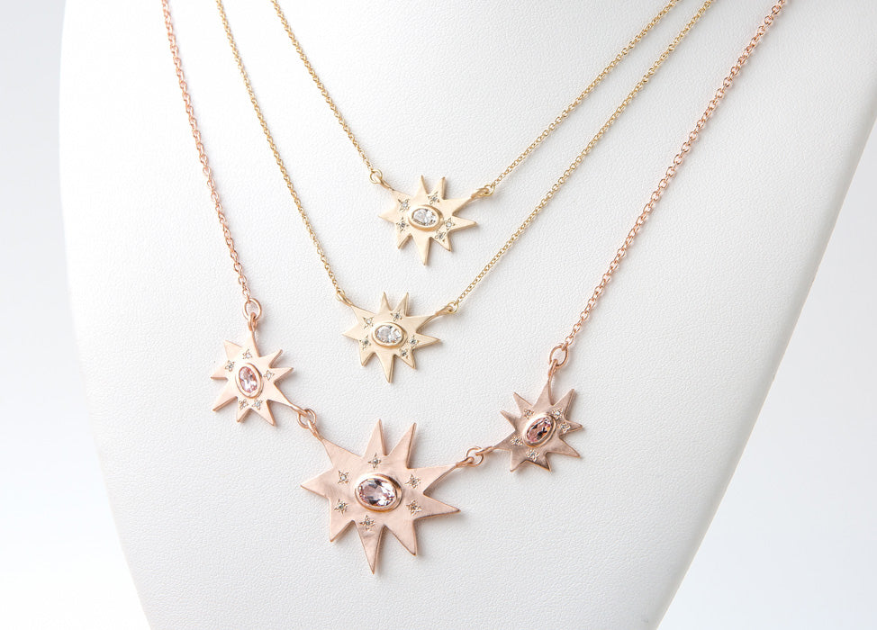 Gold Stellina/KAPOW! Necklace: Diamond