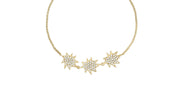 Gold Mini Stella/KAPOW! bolo bracelet: Three Pavé Diamond Stars