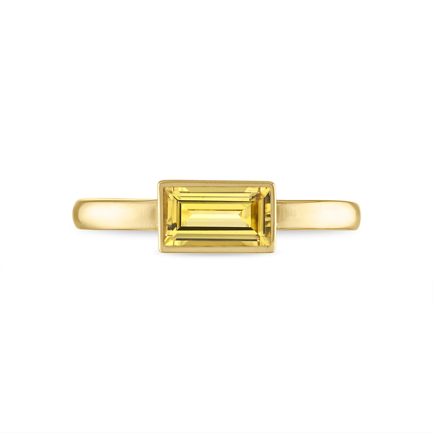 Gold Canary Tourmaline Solitaire Ring