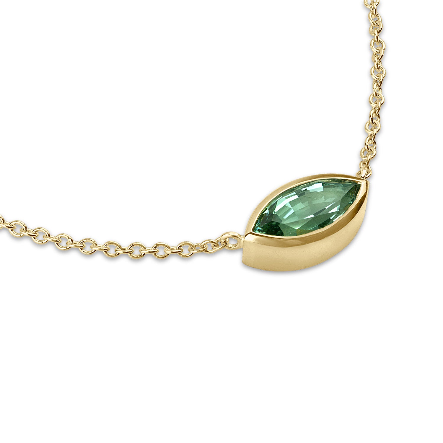 Gold Lagoon Tourmaline Pendant Necklace