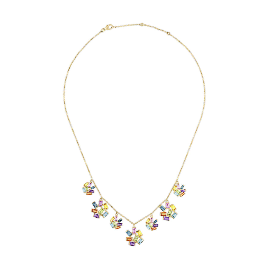 Jubilation Statement Necklace with Rainbow Gemstones