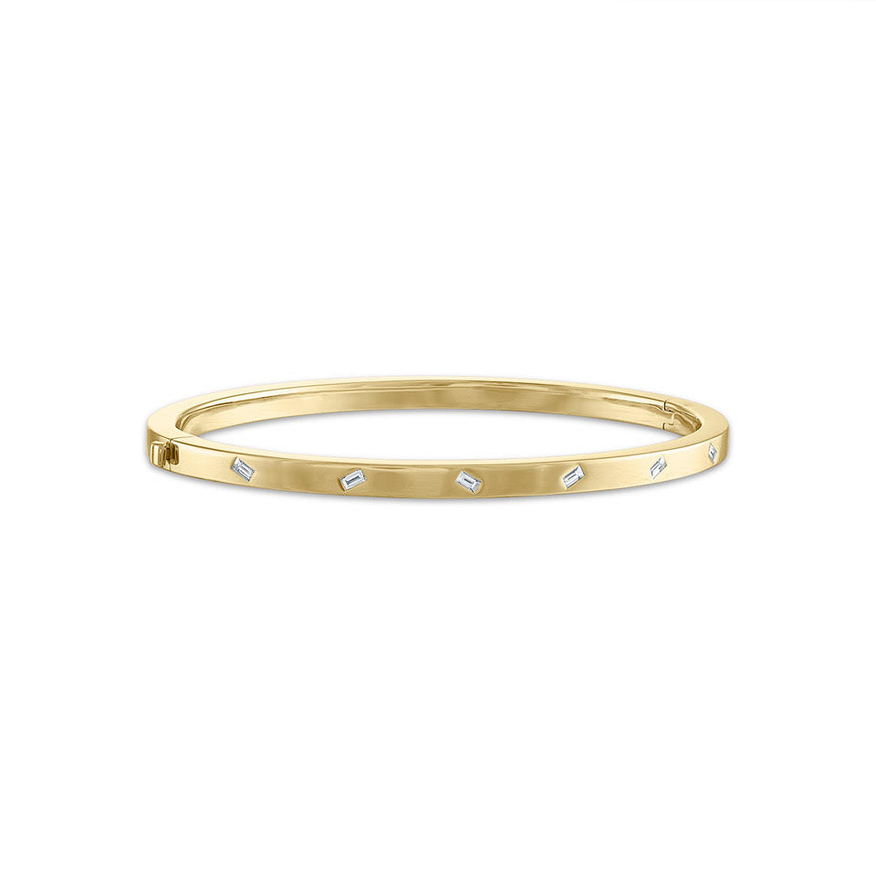 Jubilation Bangle Bracelet with Diamond Baguettes