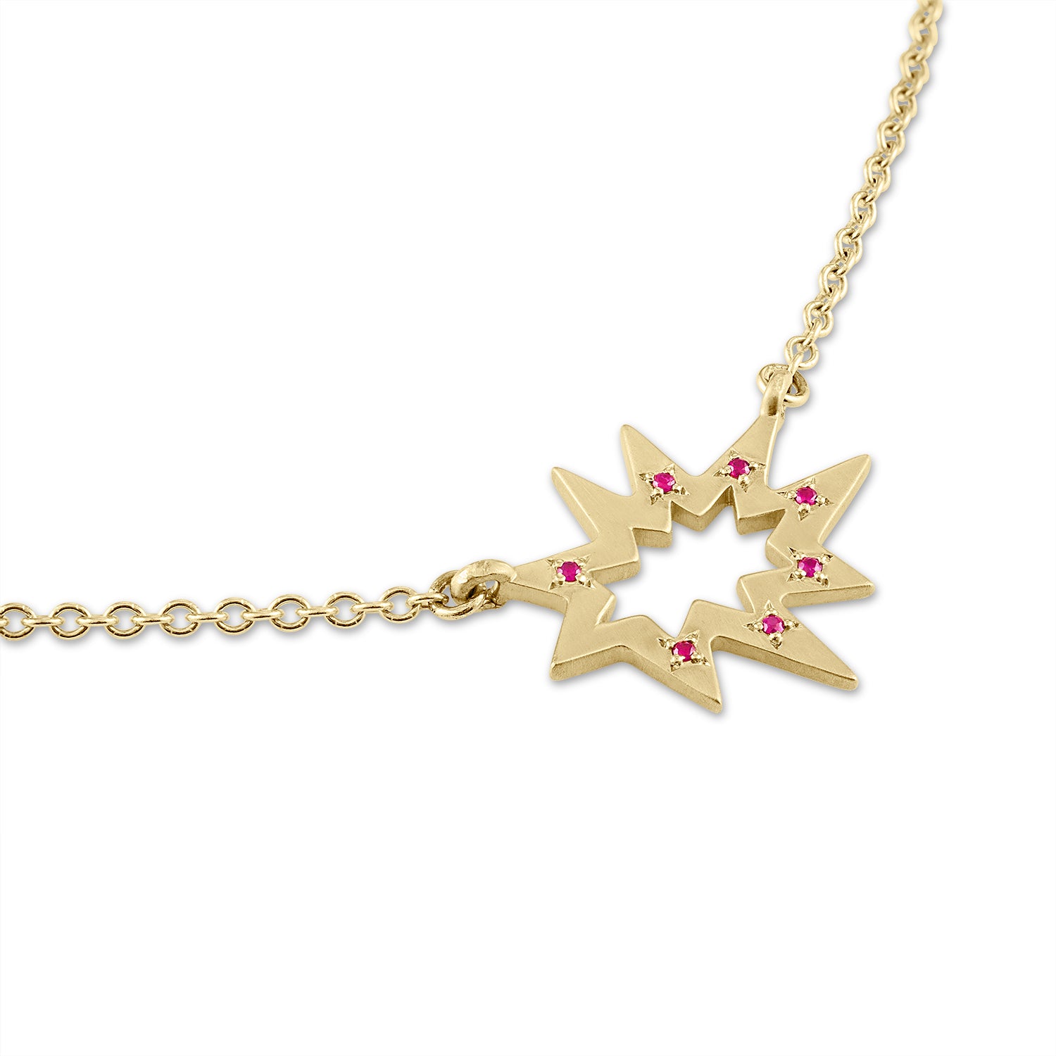 Gold Stellina Nova/KAPOW! Necklace with Rubies