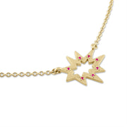 Gold Stellina Nova/KAPOW! Necklace with Rubies