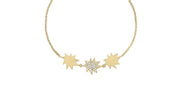Gold Mini Stella/KAPOW! bolo bracelet: Two Gold, One Pavé Diamond Star