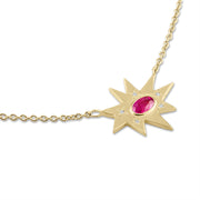Gold Stellina/KAPOW! Necklace: Ruby