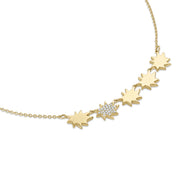 Gold Five Star Mini Stella/KAPOW! Necklace: One with One Pavé Diamond