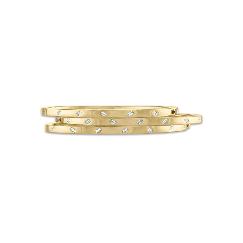 Jubilation Bangle Bracelet with Diamond Baguettes