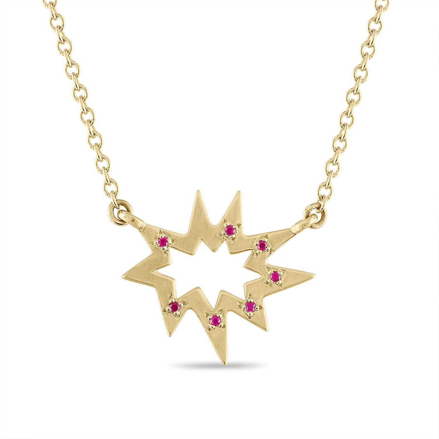 Gold Stellina Nova/KAPOW! Necklace with Rubies
