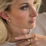 Gold Five Star Mini Stella/KAPOW! Necklace: One with One Pavé Diamond