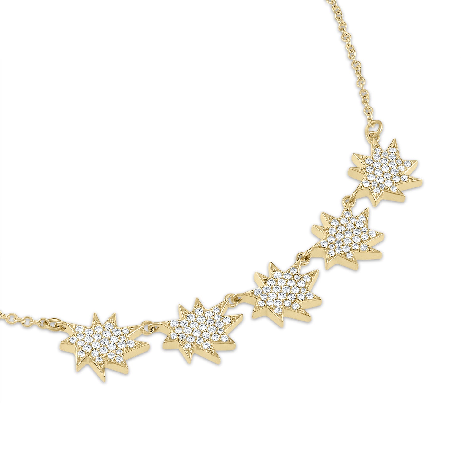 Gold Five Star Mini Stella/KAPOW! Necklace: All Pavé Diamonds
