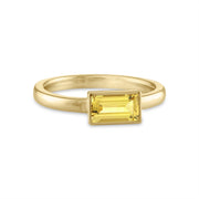 Gold Canary Tourmaline Solitaire Ring