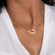 Gold Stella/KAPOW! Necklace: Garnet