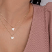 Gold Mini Stella/KAPOW! Necklace with Pavé Diamonds