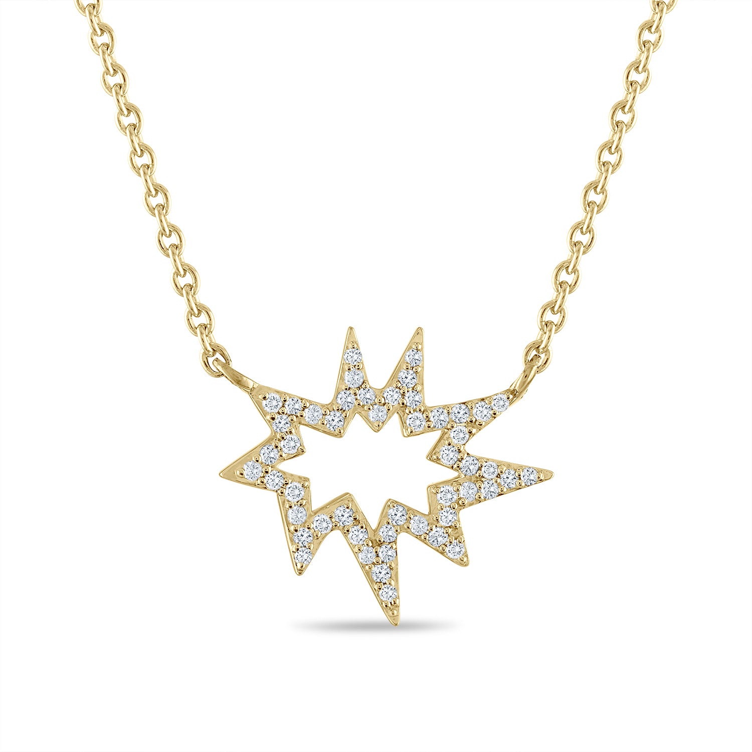 Gold Stellina Nova/KAPOW! Necklace: Pavé Diamonds