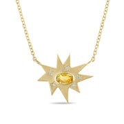 Gold Stellina/KAPOW! Necklace: Citrine