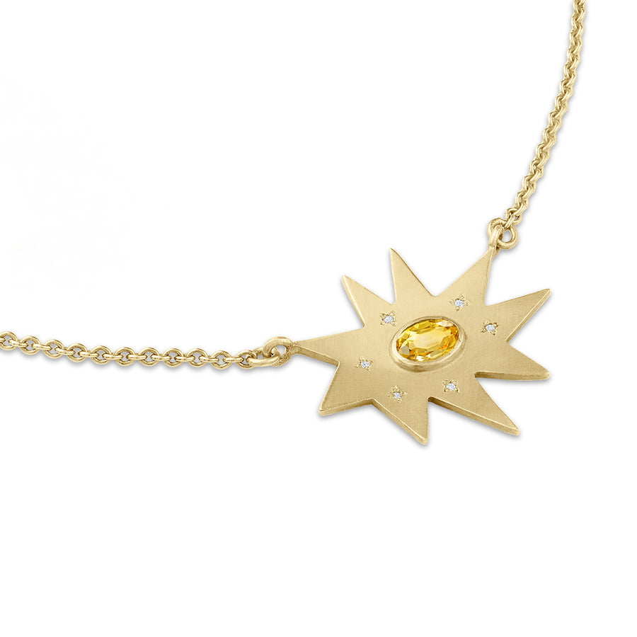 Gold Stella/KAPOW! Necklace: Citrine